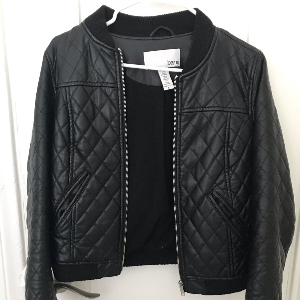 Quilted Pleather jacket with fleece lining